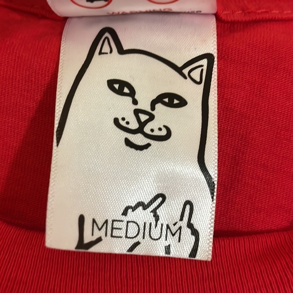 RIPNDIP Red Pocket Middle Finger Lord Nermal Cat T-Shirt Size Medium - Picture 7 of 9